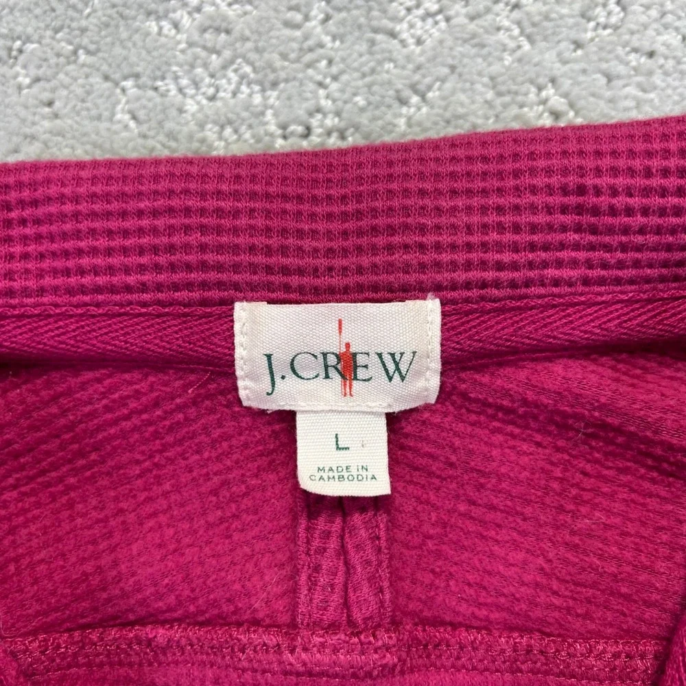 J.Crew Sweater Mens Large Pink Brushed Waffle Knit 1/4 Zip Pullover Oarsman Golf